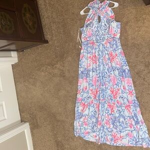 Lilly Pulitzer Blue and Pink Floral Jumpsuit